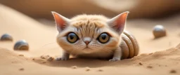snail alien gremlin sand cat in burrow