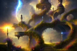 stairway to heaven, atmospheric, mystical, beautiful colours, romanticism, fantasy