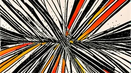 Cross Hatching; Ilya Bolotowsky; Abstract Art; Black and white with splashes of orange