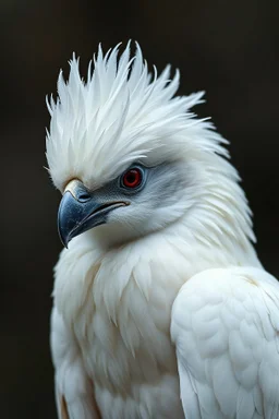 albino raven, soft, sweet, Red eyes