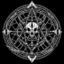 An occult symbol of the evil, Satanist and Nazi fundo background white draw black