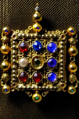 pectoral cuadrado con 12 gemas preciosas en el, colgado en el pecho de un sacerdote judio