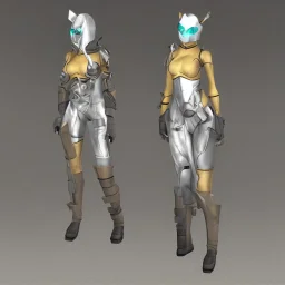 protogen steampunk crystal tech full body fire genderless