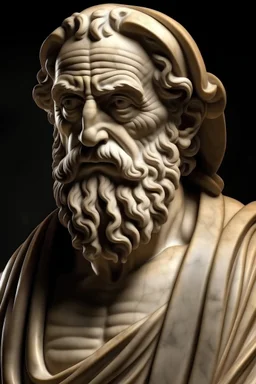 wise ancient greek master, not a scultpture