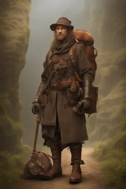 Fantasy Medieval Traveler with gear