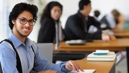 student at desk