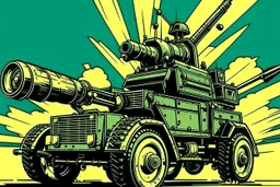 Pop art style anti Aircraft vehicle