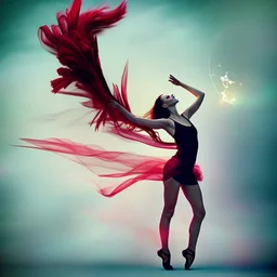 Revolution, dream of freedom, hope, dance, woman, digital art