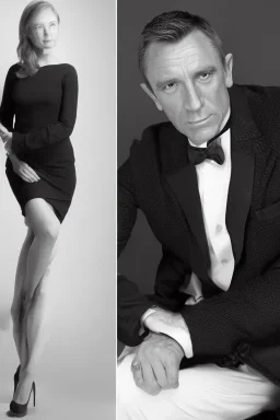 portrait, lady, full body shot, medium shot, style of James bond