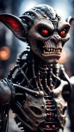 full figure portrait of a vampire werewolf robot goblin gremlin , in the style of Giger,bokeh like f/0.8, tilt-shift lens 8k, high detail, smooth render, down-light, unreal engine, prize winning