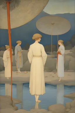 Frederick Cayley Robinson, Maki Enjōji, Surreal, mysterious, strange, fantastical, fantasy, Sci-fi, Japanese anime, In the otherworld that appears in dreams, time circulates, stands still, flows backwards, hiccups, becomes a visible dimension... all kinds of weird things happen. It shows a certain aspect. When dreams and reality overlap, even this world transforms. A beautiful high school girl in a miniskirt with a perspective view. Perfect body., detailed masterpiece