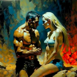 Contemporary art. man and a beautifull woman