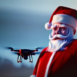 Drone kullanan noel baba, octane render 8k