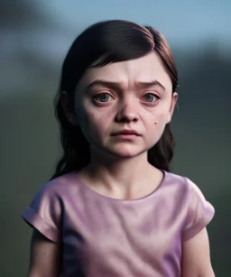 Arya stark toddler, full body, soft skin, dramatic lighting, hyper realistic