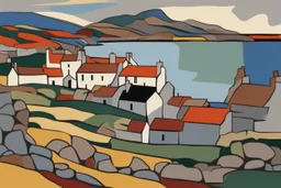 abstract landscape of iona in the style of the Scottish colourists