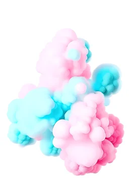 Cotton Candy, Bubbles, volume, burst, white background
