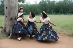 In Oklahoma, Bonnie and Josie, Dressed in calico, Danced around a stump. They cried, "Ohoyaho, Ohoo" ... Celebrating the marriage Of flesh and air.
