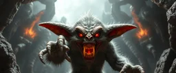 smite by god was the evil furry goblin gremlin man in the style of Escher and Giger.