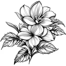 outline art for ikebana spa plumeria coloring page for kids, classic manga style, anime style, realistic modern cartoon style, white background, sketch style, only use outline, clean line art, no shadows, clear and well outlined