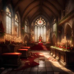Endroit féérique de Noël dans une chapelle