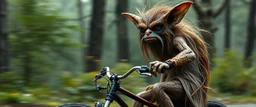what sauron actually looks like as a hairy biker gremlin on a long long bike