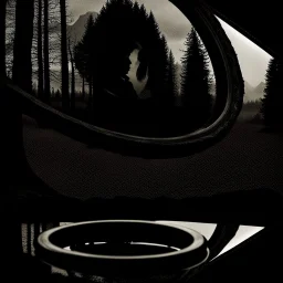 Creepy landscape, mirror, The Ring, daguerrotype