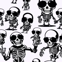 skeleton whit cool sunglasses, GG emotes, sprite sheet