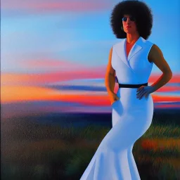 Full body portrait, painting, medium shot lady NewWave