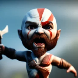 Cute baby video game god of war krotos, axe, mytology, 8k resulation unreal engine 5