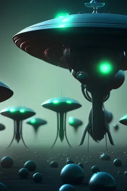 alien invasion clean art NFT, blender 3d