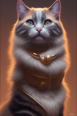 A highly detailed and hyper realistic drawing of a gorgeous and Goddess morphi cat, trending on artstation, sharp focus, studio photo, highly detailed, by greg rutkowski