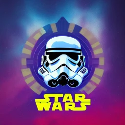 logo with only the letters 'STAR WARS', bright colors