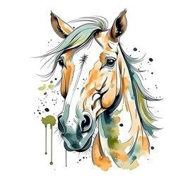 funny horse illustration, white bckground