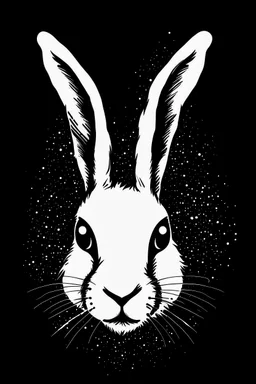 Black and white abstract rabbit head