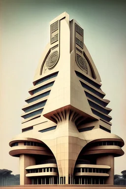 Futuristic Architecture of the building of Reserve bank of India using Indian rupee symbol