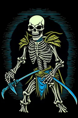 skeleton warrior, comic style