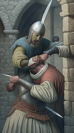 civilian being stabbed in the back medieval