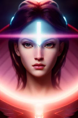 Angelic character, halo, luminous, war paint, waist up portrait, intricate, oil on canvas, masterpiece, expert, insanely detailed, 4k resolution, retroanime style, cute big circular reflective eyes, cinematic smooth, intricate detail , soft smooth lighting, soft pastel colors, painted Renaissance style