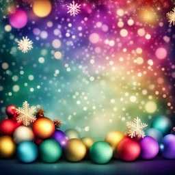 Hyper Realistic colourful Christmas background card with grunge bokeh background