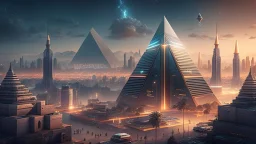 Cyberpunk cityscape, endless cyberpunk cityscape, cyberpunk pyramid