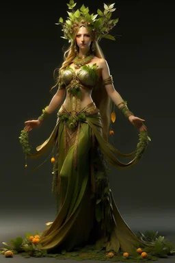 Nature goddess, full body, realistic