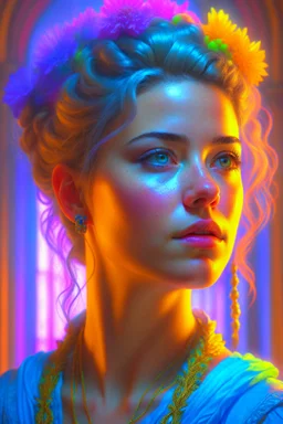 head and shoulders portrait, 8k resolution concept art portrait by Greg Rutkowski, Artgerm, WLOP, Alphonse Mucha dynamic lighting hyperdetailed intricately detailed Splash art trending on Artstation triadic colors Unreal Engine 5 volumetric lighting