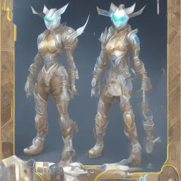 protogen steampunk crystal tech full body fire genderless