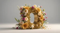 Big Golden Number 9 with flowers on a light background. Full-frame , 100mm lens, f/1.2 aperture, ISO 100, shutter speed 60 seconds. Cinematic lighting, Unreal Engine 5, Cinematic, Color Grading, real time Photography, Shot on 70mm lense, Depth of Field, DOF, Tilt Blur, Shutter Speed 1/2500, F/13, White Balance, 45k, Super-Resolution, Megapixel , ProPhoto RGB, VR, tall, Natural Lighting, Incandescent