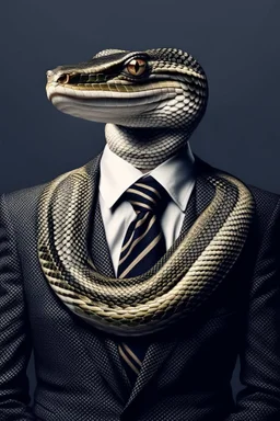 Snake dressed in a business suit