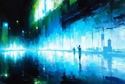 Night, City, sci-fi, future, music videoclips influence, claude monet impressionism paintings