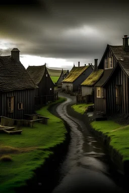 medieval , castle town, Iceland, town, Slums, dirt house