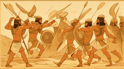 Pharaonic soldiers fighting in battle