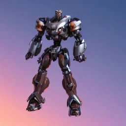 Mecha with metal spider legs his hands are machine guns. Driver is animal