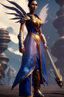 Kitana with short hair and dragons wings wearing only dragon scales,mythical,fantasy , magnificent, majestic, highly intricate, Realistic photography, incredibly detailed, ultra high resolution, 8k, complex 3d render, cinema 4d.